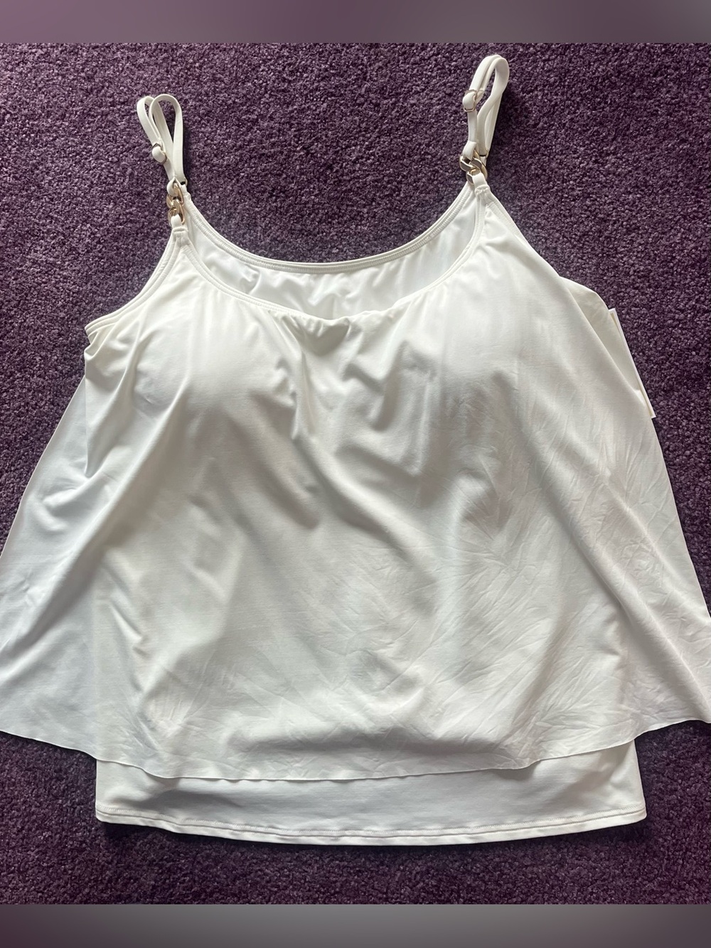 Michael Kors off white layered swim top. Size XL, NWT